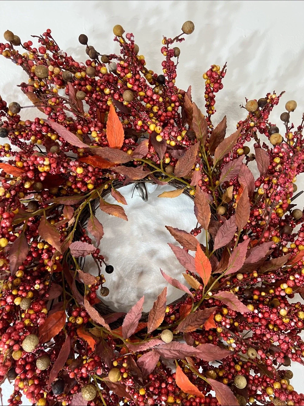Fall Berry Wreath - Red and Orange Holiday Décor